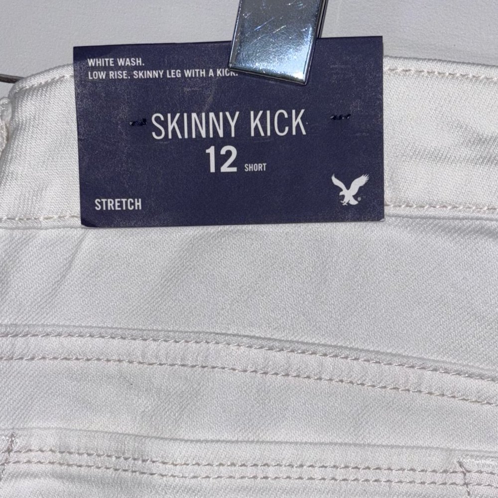 NWT American Eagle Low Rise Skinny Kick Jeans Stretch 12 Short - Picture 6 of 6